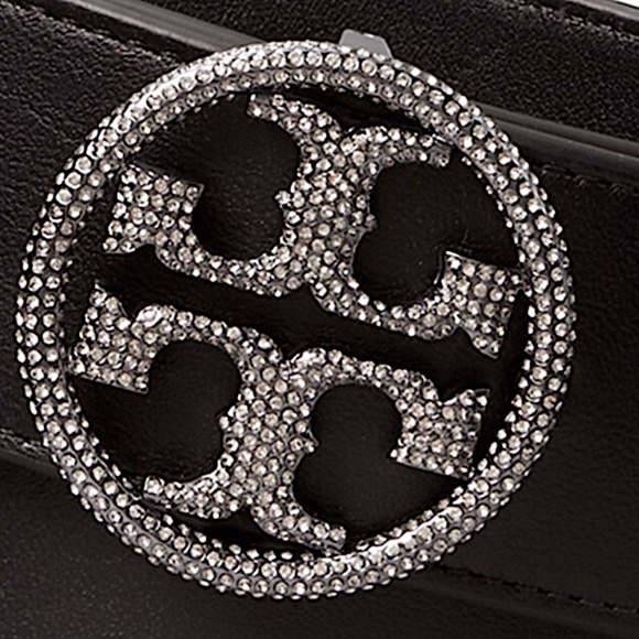 TORY BURCH  Embellished Logo Leather Belt - Black main image 7